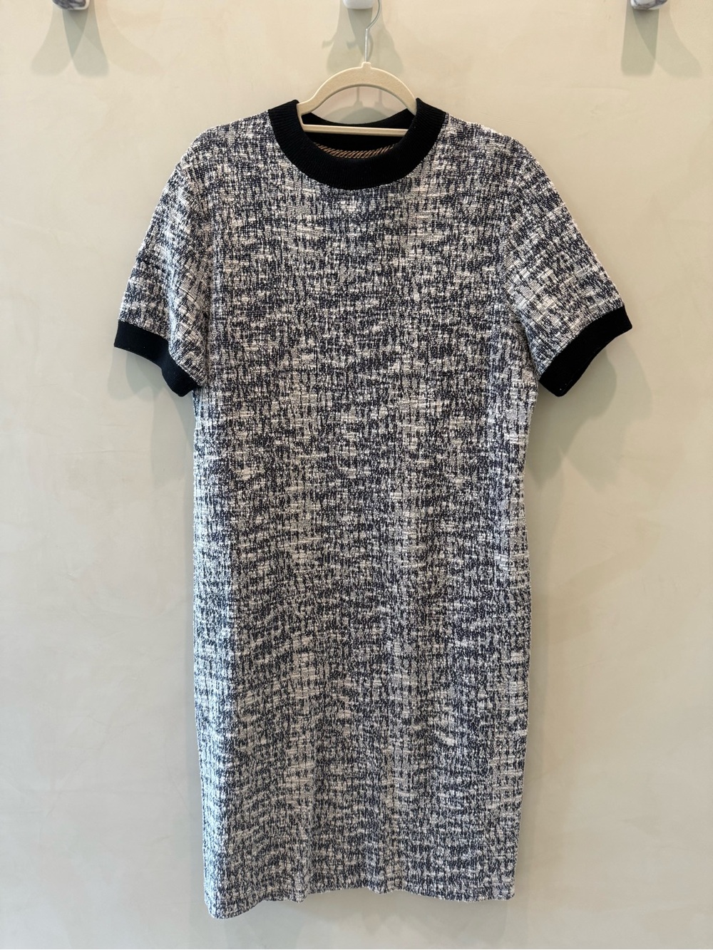 Billy Reid Black and White Textured Midi Dress